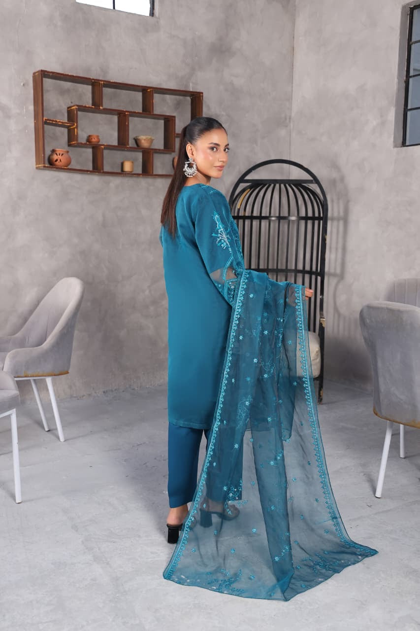 Organza embroidery 3 piece dress 👗