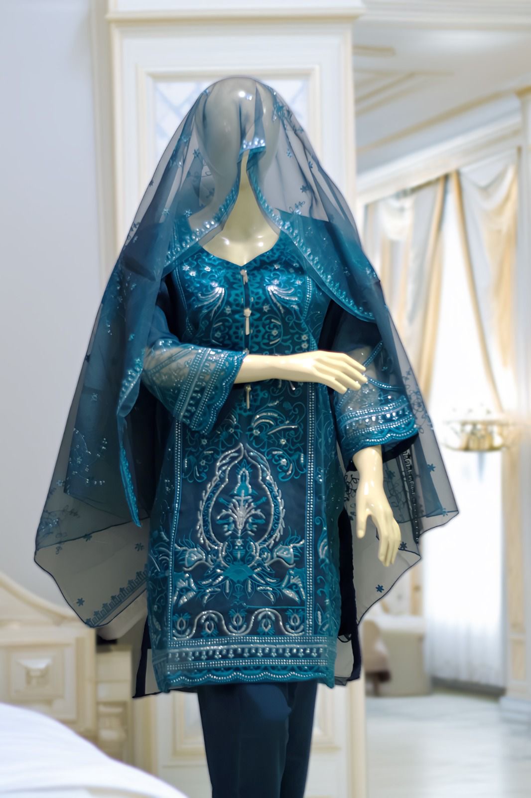 Organza embroidery 3 piece dress 👗