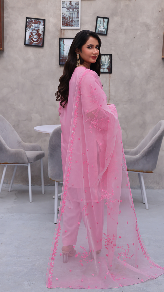 Organza embroidery 3 piece dress 👗