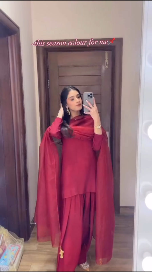 3 PIECE FARSHI SHALWAR WITH DUPATTA