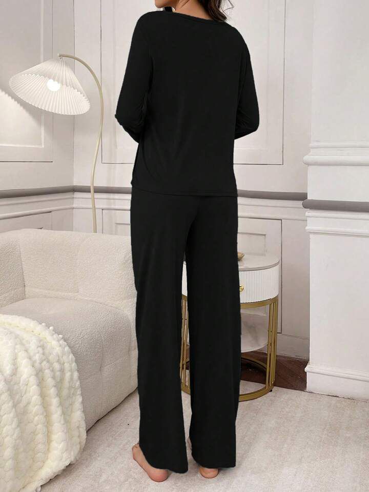 2 PIECE BLACK NIGHT DRESS