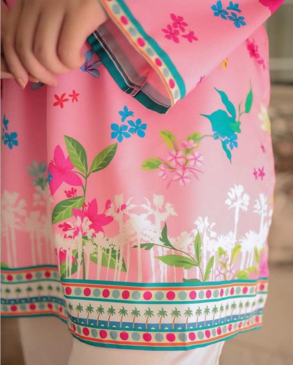 PINK AND WHITE PRINTED 2 PIECE